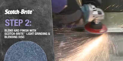 Image of metalworking professional grinding with a 3M abrasive
