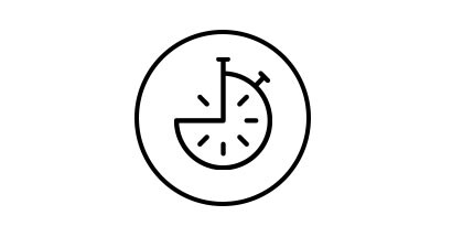 image of stopwatch inside of a circle
